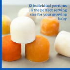 Samuelworld Baby Food Storage Container, 12 Portions x 2.5oz - BPA Free Silicone Freezer Tray with Clip-On Lid for Breast Milk Storage, Homemade Baby Food, Vegetable & Fruit Purees - Navy Blue