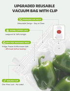 Vacuum Sealer Bags, Reusable Vacuum Zipper Bag, BPA Free Heavy Duty Vacuum Storage Bag for Food 15 Bags (15 Medium Bags (10.24x11.02 in))