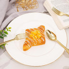 BUCLA 200 Piece Gold Plastic Silverware - Baroque Style Gold Plastic Forks and Spoons - 100 Forks and 100 Spoons for Weddings, Parties & Thanksgiving