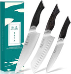 SHANGDAO Kitchen Knives Set, 3-Piece Chefs Knife Set High Carbon VG10 Stainless Steel with Ultra Sharp Blade & Professional Chef Knives, Japanese Cooking Knife with Gift Box
