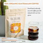 Organic Dirty Chai Ground Coffee - Medium Roast, Flavored Coffee - Real Chai Spices - Smooth Low-Acid- Perfect for Drip, Pour Over or Cold Brew - 8 oz, 22 Servings