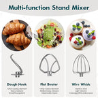 COOKLEE Stand Mixer, 9.5 Qt. 660W Electric Kitchen Mixer with Dishwasher-Safe Dough Hooks, Flat Beaters, Wire Whip & Pouring Shield Attachments for Most Home Cooks, Red