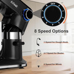 Aifeel 10.5 QT Stand Mixer,900W Electric Food Dough Mixer,Large Capacity Tilt-Head Kitchen Electric Mixer with Dough Hook,Beater,Whisk & Splash Guard,Dishwasher-Safe Attachments for Baking(Black)