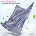 Mulberry Silk Pillow Cases Standard Size with Hidden Zipper, Ultra Smooth and Soft Breathable Cooling Silk Satin Pillowcase for Hair and Skin, Gifts for Women Men (Grayish Blue, 20x26 Inches, 1 Pack)