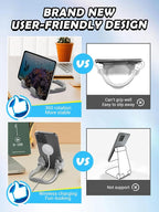 Stocking Stuffers for Teens Boys Girls Cell Phone Stand: Upgrade Adjustable Thumbs Up Lazy Phone Holder for Desk Fun Birthday Gifts for Grandma Adults Husband from Wife (Grey, 1)