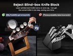 Knife Set 7 Piece Japanese Style Kitchen Knife Set With Foldable Magnetic Acacia Wood Block Sharp High Carbon Stainless Steel Knives Set for Kitchen with Anti-slip Ergonomic Handle, Ideal Gift
