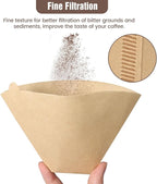 200 Count Cone Coffee Filters #4, Unbleached 04 Coffee Filters 8-12 Cup, Disposable Natural Paper Filters, No.4 Cone Filters for Ninja, Pour Over and Drip Coffee Maker