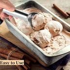 Aluminum Ice Cream Scoop, Ice Cream Scooper, Silver, Comfortable to Hold, Lightweight (Medium)