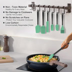 Silicone Spatula Set, 6 Pieces Food Grade Kitchen Utensils with Silicone Brush Heat Resistant Dishwasher Safe BPA-free Rubber Spatula for Scraping, Baking, Cooking, Mixing (Cyan)