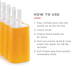 ZOKU Mod Pops, 6 Classic Popsicle Molds in One Compact Tray With Sticks and Drip Guards, Easy-Release, BPA-free