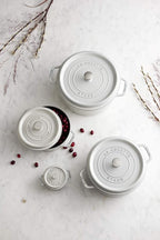 Staub Cast Iron 5.5-qt Round Cocotte - White Truffle, Made in France