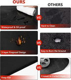 75 x 40 inch Under Grill Mats for Outdoor Grill, Double-Sided Fireproof Deck and Patio Protector Mat, Waterproof Oil-Proof BBQ Floor Pad Indoor Fire Pit Fireplace Mat