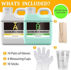 Silicone Molds Making Kit 46oz, Super Elastic 15A Silicone Rubber for DIY Mold Making, Silicone 1:1 Mixing Fast Curing Silicone Mold Kit for Casting Resin Molds, Candle Molds, Soap Mold, Craft (Green)