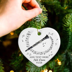 Personalized Text Name Year Clarinet Instrument Ceramic Ornament, Clarinet Player Christmas Ornaments 2025, Custom Clarinetist Xmas Tree Hanging Ornament, Xmas Decor Gift for Music Teacher
