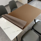 Leather Table Cover,1.8mm Thick,48x72 Inch Table Protector,Table Protector for Dining Room Table,Dining Table Cover,Table Cover Protector,Table Top Protector(Mud Color+Champagne Gold,48x72)