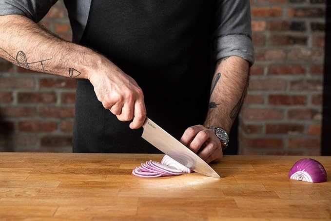 Babish 8-Inch Chef Knife – High-Carbon German 1.4116 Steel Kitchen Knife – Professional Cutlery for Precise Slicing and Chopping