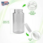 Oil Sampling Bottle - MADE IN USA - Pack of 17 Oil Analysis Sampling Clear Plastic Bottle 4 oz (120 ml) Capacity with 38-400 cap size - FDA Compliant and BPA Free