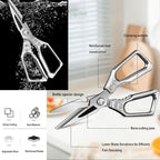 Kitchen Shears Heavy Duty All Purpose Kitchen Scissors, Utility Stainless Steel Blades with Ergonomic Handles for Home, Office, Easy Cutting Chicken Bones, Meat, Cardboard, Vegetables, Leather