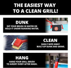 Grill Brush Bristle-Free– Safe BBQ Grill Brush for Gas, Charcoal, Cast Iron & Stainless Grates – Durable, Heat-Resistant Grill Cleaning Brush with Replaceable Head & Hanging Hook