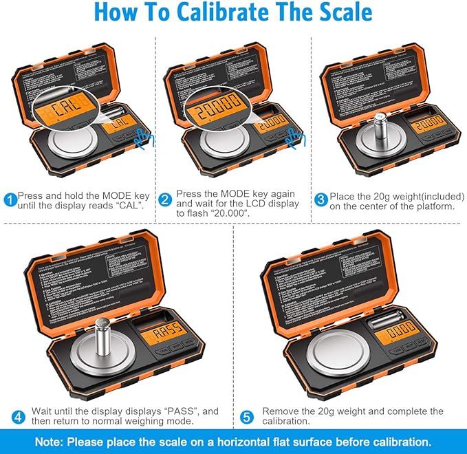 (New Version) AMIR Professional Digital Scale, 20g Pocket Scale with 0.001g Accuracy, Electronic Smart Scale with 20g Calibration Weight (Battery/Tweezers Included)