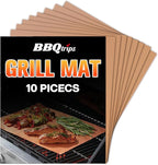 Grill Mats for Outdoor Grill, Cooper 10 pcs grill mats, Grill Sheets for Outdoor Grill Reusable, grilling accessories, non stick grill mat for Gas Charcoal and Electric Grill -15.75 x 13 Inch