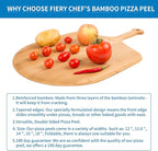 14” Bamboo Pizza Peel - Lightweight Smooth Wooden Pizza Paddle and Pizza Cutting Board with 8 Slice Grooves, Outdoor Pizza Oven Accessories, 21.6 Inch x 14 Inch