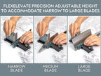 Rolling Knife Sharpener with Adjustable 10° to 40° Options and Adjustable Grinding Height, Knife Sharpener Kit, Roller Knife Sharpening System
