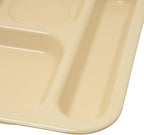 Carlisle FoodService Products Right Hand 6-Compartment Melamine Tray 14.5" x 10" - Tan (Pack of 12)