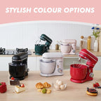 Kitchen in the Box Stand Mixer, 3.5QT Two Bowls Small Kitchen Electric Mixer, 10-Speed Portable Lightweight Matte Finish with Egg Whisk, Dough Hook, Beater (Rose Pink, 3.5QT)