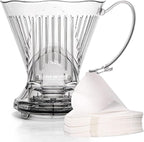 Clever Coffee Dripper and Filters, Large 18 oz, Original Classic Design, Safe BPA Free Plastic, Drip Coffee Maker, Pour Over, 100 Filters, Coaster and Lid