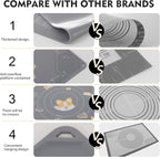 Ourokhome Silicone Baking Mat Sheet and Pastry Dough Cutter, 0.5 Inch Thick 20'' X 16" BPA free Silicone Rolling Mat, Non-Stick and Anti-Slip, Dishwasher Safe (Gray)