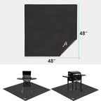 DocSafe Large Under Grill Mat 48" Square Fire Pit Mat,4 Layers Fireproof Grill Pads Protect for Deck,Patio,Outdoor Charcoal,Smokers,Wood Floor,Indoor Fireplace,Reusable Oil-Proof＆Waterproof,Black