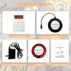 Restaurant Pager System, Long Range Social Distancing Pagers for Restaurants,10 Coaster Beepers with Vibration Flashing Buzzer, Queue Wireless Calling System for Food Truck Church Nursery Coffee Shop