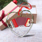 Personalized Accordion Glass Christmas Ornament, Customized Year Text Name Accordion Player Keepsake Ornaments Gift for Women Men Accordionist, Awesome Accordions Musical Instrument Glass Ornament