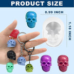 10 PCS Mini Skull Resin Molds, Halloween Silicone Molds for Epoxy Resin Casting Arts Crafts, Little Skull Molds for Keychain Bracelet Earrings Jewelry Cute Candle String Lights Making Halloween Decor