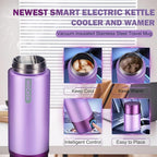 Vacuum-Insulated Portable Electric Kettle,Miicasa Stainless Steel Tumbler Small Electric Kettel,Travel Water Boiler with 6 Temperature and Auto Shut-Off Boil Dry,16oz