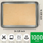 EcoDispose Non-Stick Precut Parchment Paper Baking Sheets Full Pan liner for Bake (16-3/8" x 24-3/8",Unbleached,1000PCS)