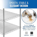 Shelf Liners for Wire Shelf System: Set of 5 in Graphite: 18 x 42 inch: Plastic Wire Shelving Shelf Mats