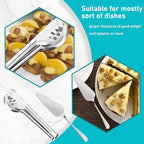 Serving Utensils, 15 Pcs Stainless Steel Large Flatware Serving Tools Kit, Included Spoons, Forks, Tongs, Slotted Spoon, Ladle, Cake Server for Kitchen Catering Banquet Wedding Buffet Party, Silver