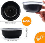 POPMISOLER 150 Pcs Stackable Meal Prep Bowl Containers, Food Takeout Bowls Reusable,Black Disposable Meal Prep Bowls With Lids. (12oz-Black)