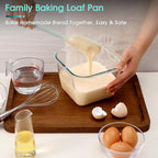 NUTRIUPS 2.1QT Glass Bread Pan with Lid, 7x5 Inch Deep Loaf Bread Baking Nonstick Pans with Airtight Lids, Square loaf pan for Homemade Meatloaf Sourdough (2.0L Square)