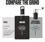 VSSL Java G25 Coffee Manual Coffee Grinder, Up To 25 Gram Capacity, Stainless Steel Conical Burr, Black