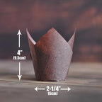 500 pcs Large size Brown Tulip Baking Cups 2-1/4"(Base diameter) x 4"(Wall height) Greaseproof paper baking cupcake Muffin liners