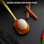 6 Piece Stainless Steel Serving Spoons Set - 3 Large, 3 Slotted, 9.2-Inch, Dishwasher Safe, for Parties/Kitchen/Buffet/Catering,Gold