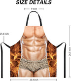 Funny Men Cooking Grilling Aprons Muscles Guy BBQ Funny Gag Gifts for Christmas, White Elephant Gift Exchange (Muscleman 2, One Size)
