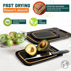 Earth’s Dreams Wood Cutting Board Set 3-Piece: Small, Large & Extra Large - Charcuterie Board, Non-Plastic, Non-Toxic, Heavy-Duty, Dishwasher Safe (Black/Tan)