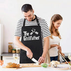 Grill Aprons for Men Dad - The Grill father Apron - Funny Chef Cooking Grilling BBQ Apron with 2 Pockets - Birthday Fathers Day Christmas Gifts for Dad