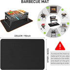 90" x 48" Extra Large Under Grill Mat for Outdoor Grill, Double-Sided Fireproof, Waterproof, Oil-Proof and Heat-Resistant Grill Mat, Easy to Cean, for Patio, Courtyard