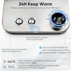 COZII Gooseneck Electric Kettle with ±1°F Temperature Control, 1200W Quick Heating for Pour Over Coffee & Tea, 0.9L Water Boiler with 24H Keep Warm & Auto Shut Off, Stainless Steel Interior, Silver
