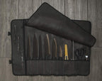 Asaya Canvas Chef Knife Roll Bag - 10 Knife Slots and a Large Zipper Pocket - Durable 10oz Canvas Knife Case with an Adjustable Shoulder Strap - Knives not Included